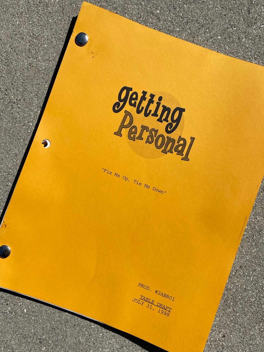 Vtg Getting Personal 90s TV Series Vivica Fox Jon Cryer Production Used Script